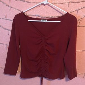 off-the-shoulder ruched crop top